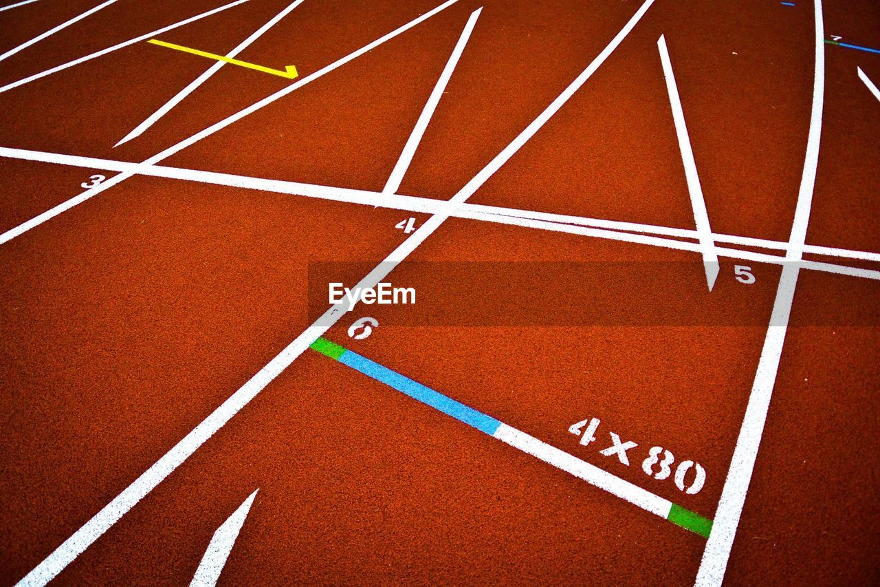 Athletics track lane numbers