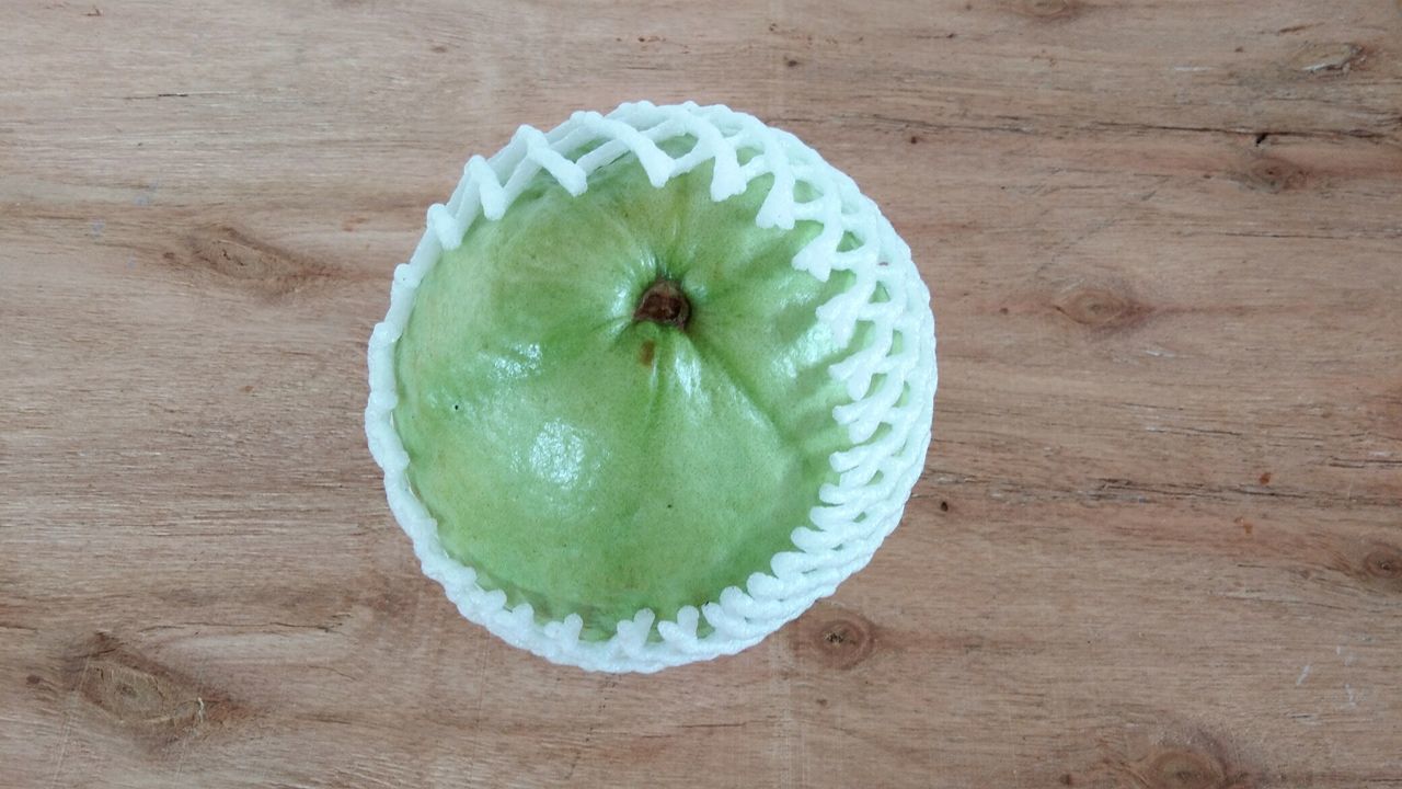 A guava fruit in packaging