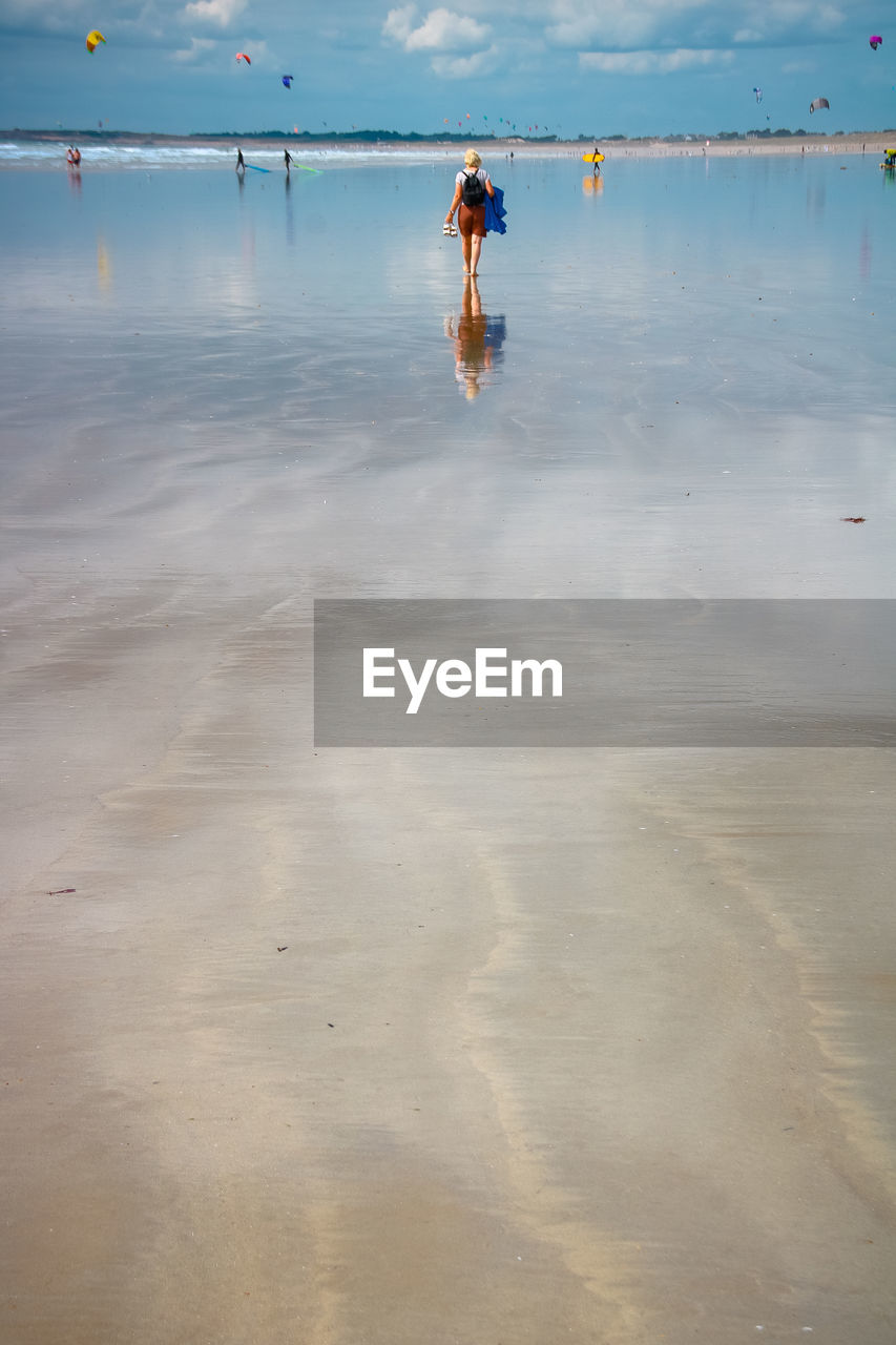 Full length of woman on beach