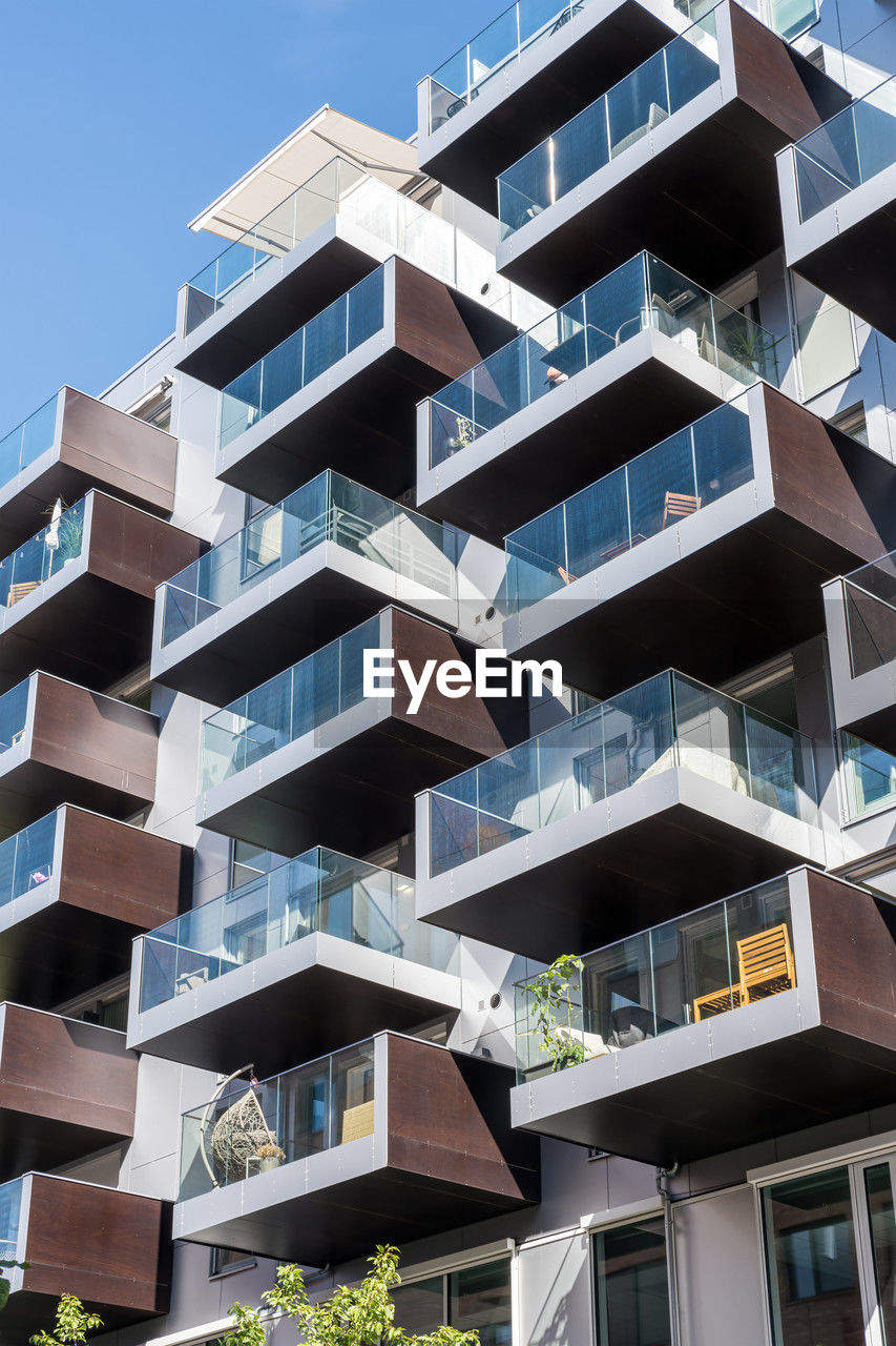 low angle view of modern building against sky