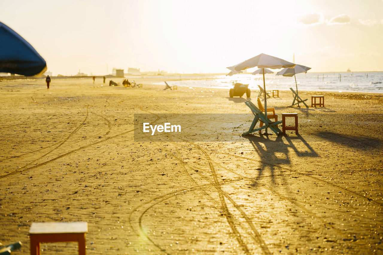 Scenic view of beach against sky