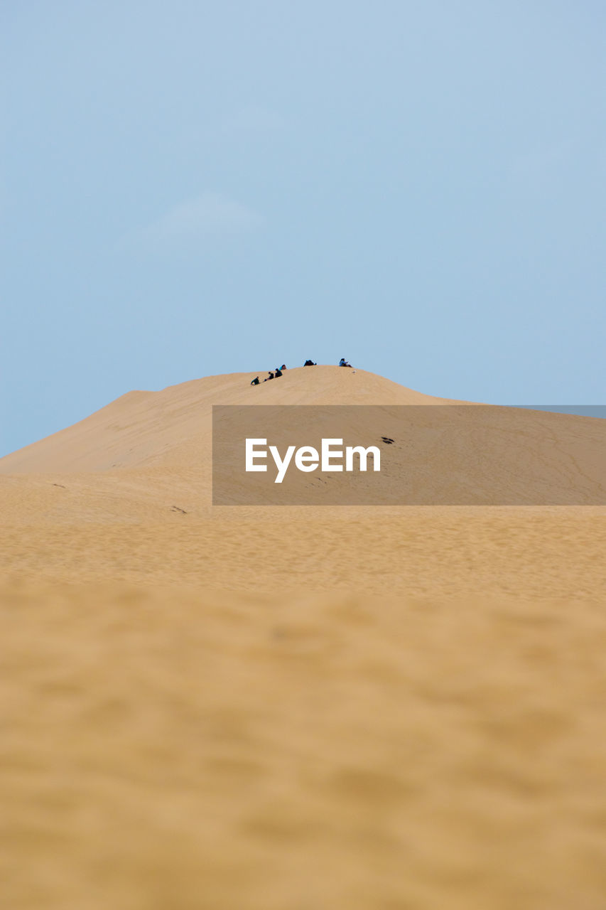 Scenic view of dune du pilat against clear sky