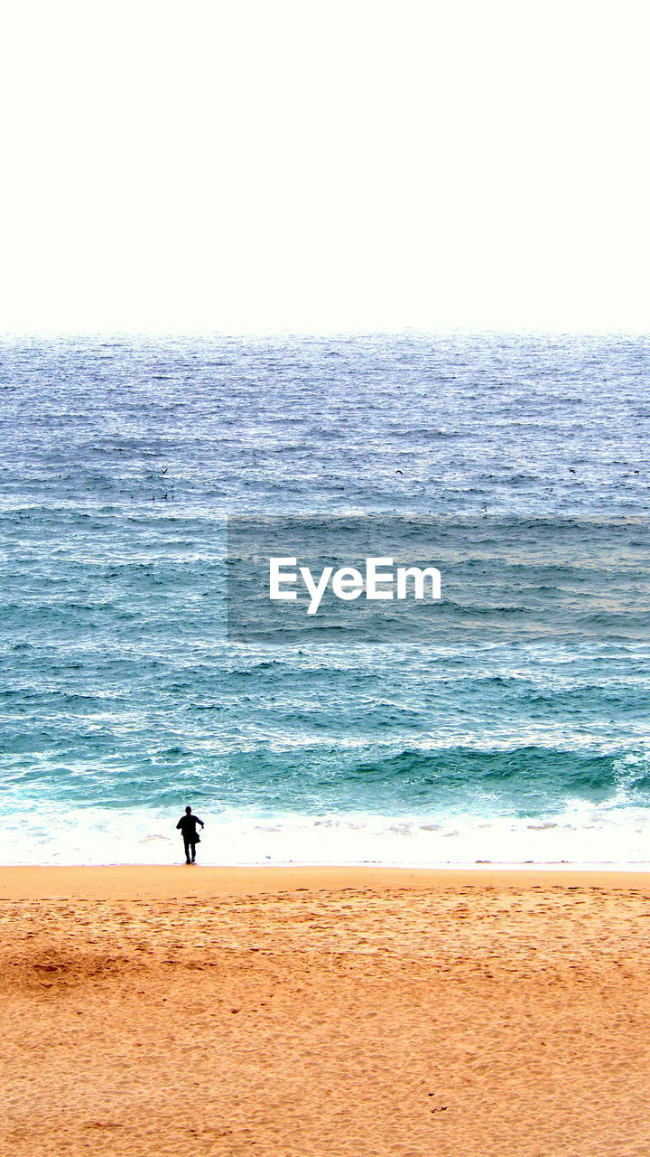 Person standing on shore at beach