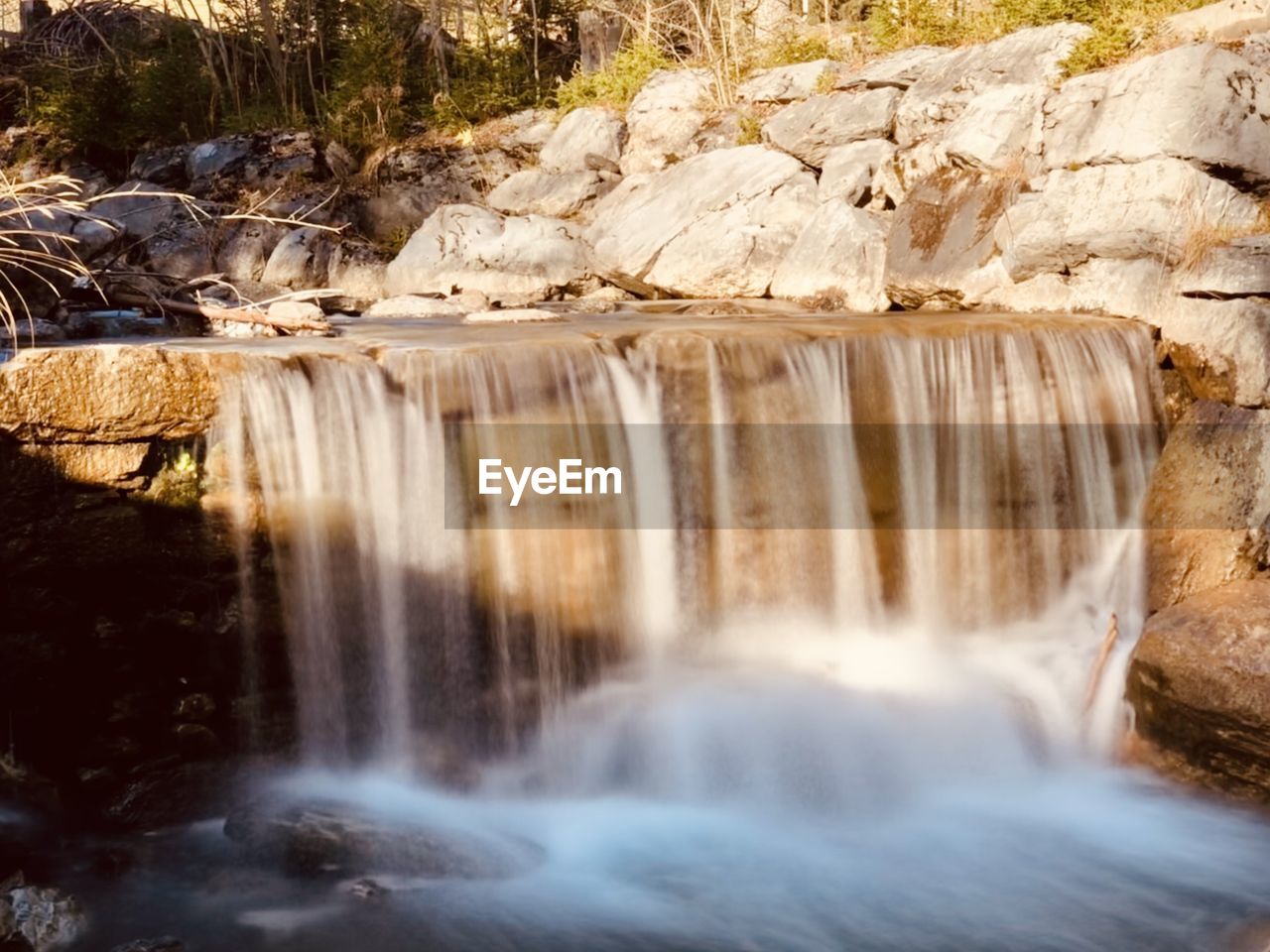 Scenic view of waterfall