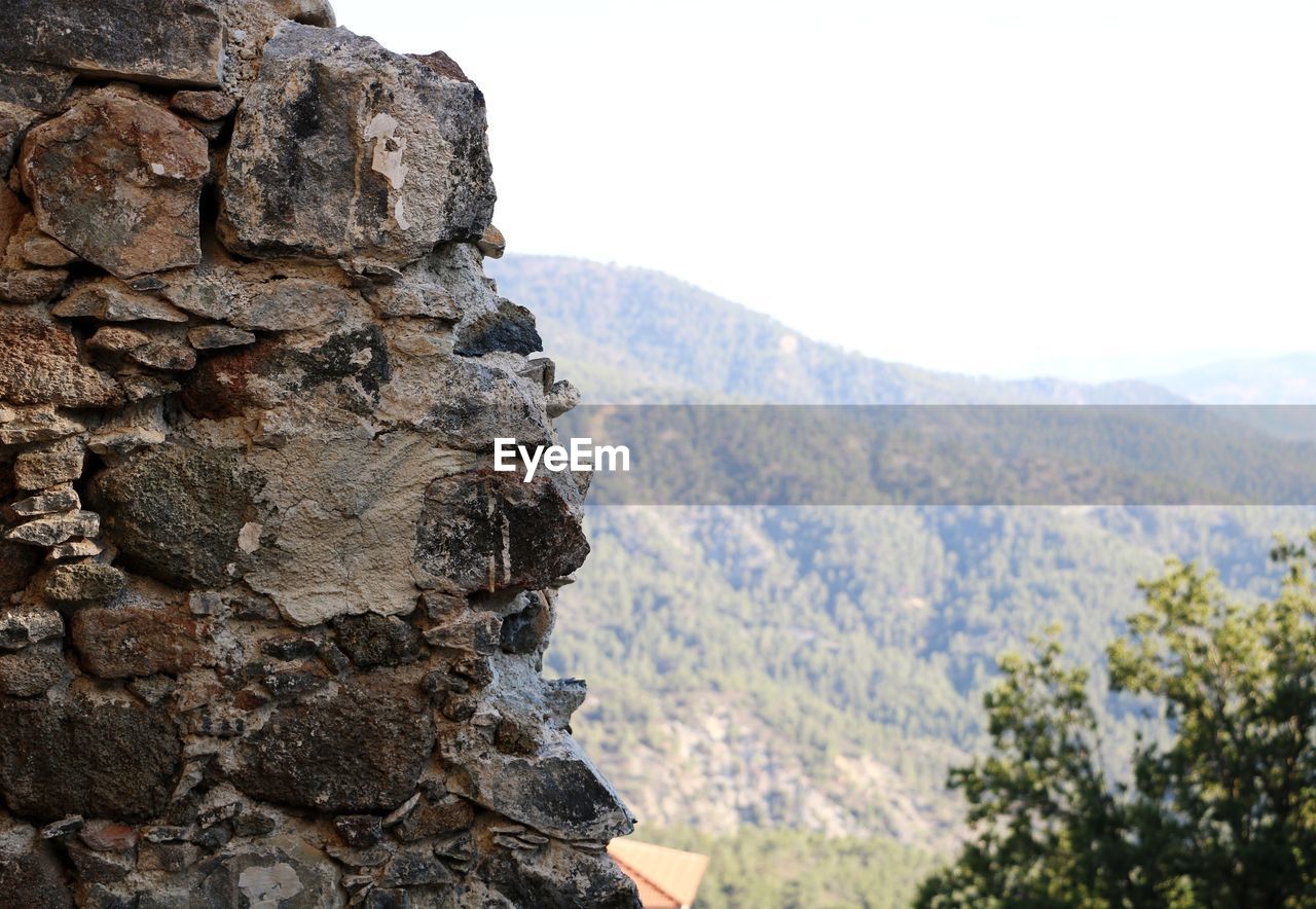 Scenic view of mountains against clear sky