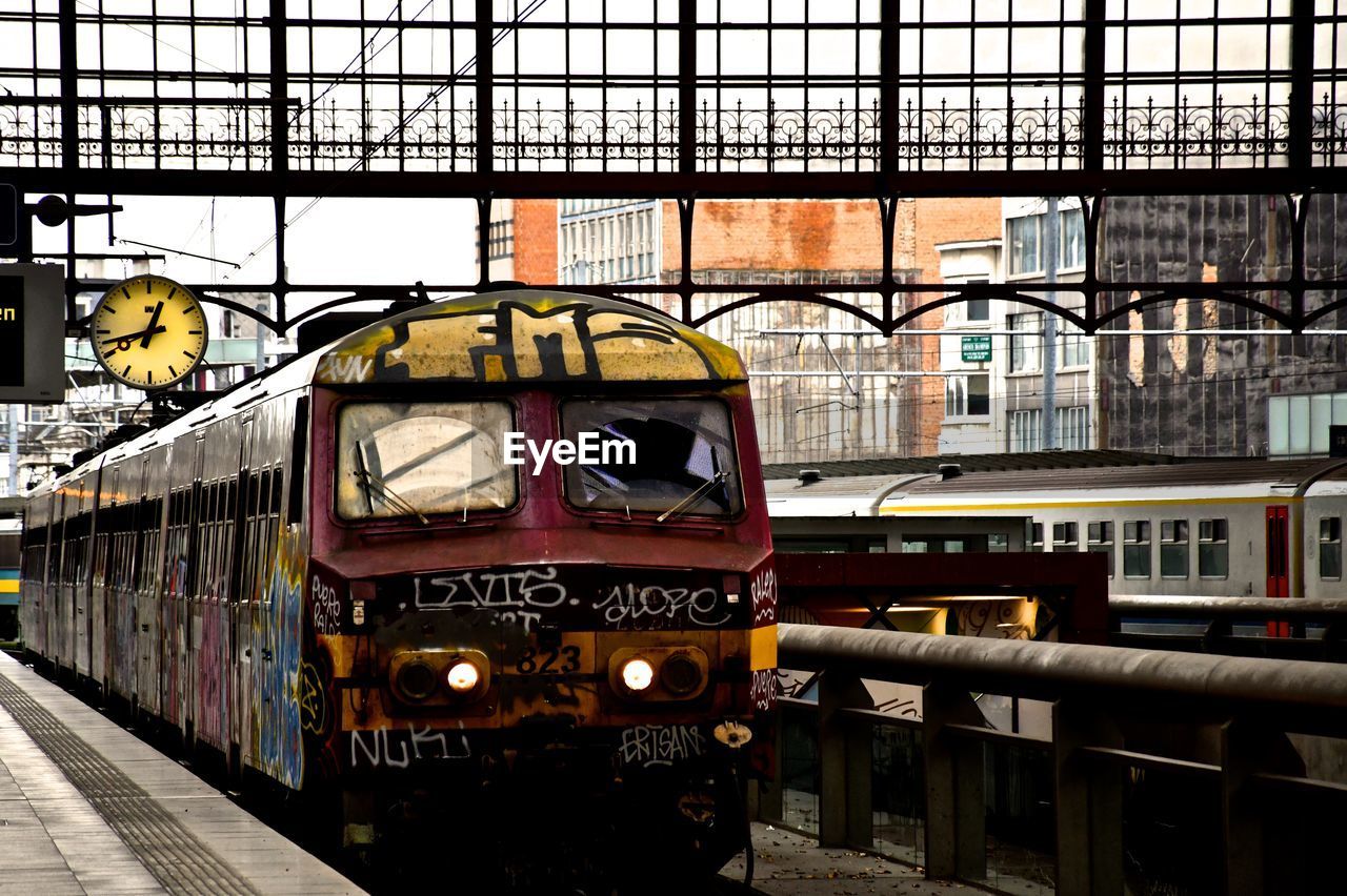 Train arriving at station