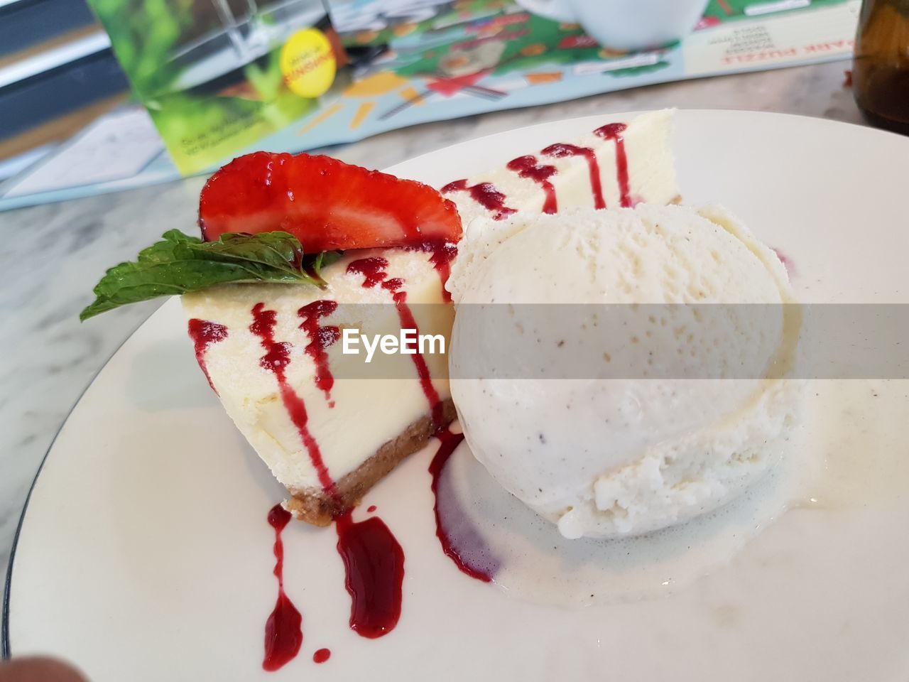 Close-up of ice cream in plate