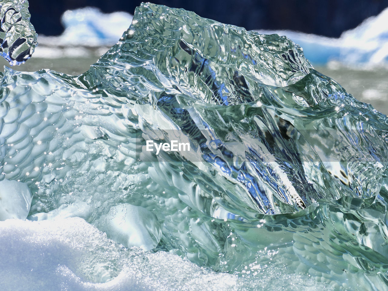 Close-up of glacial ice