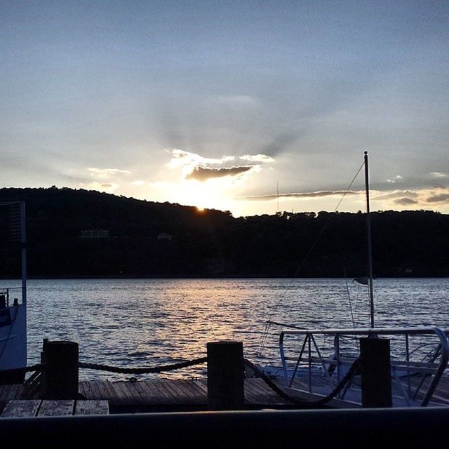 VIEW OF RIVER AT SUNSET