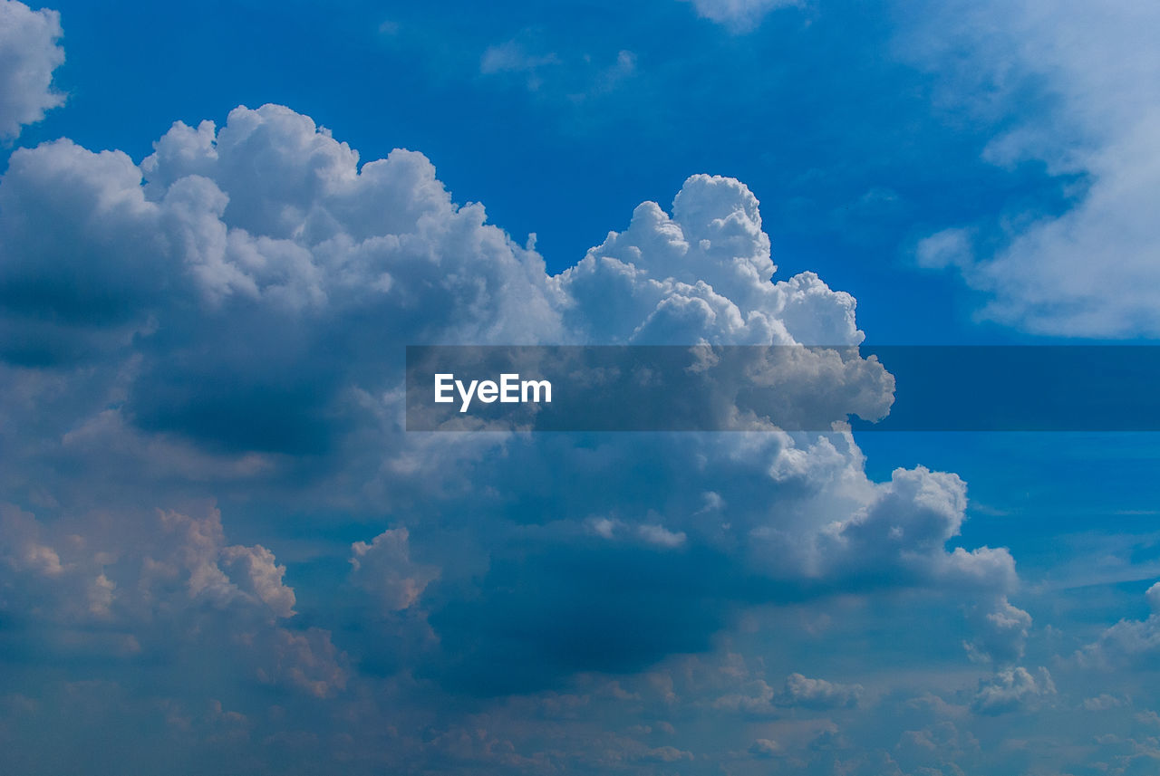 Beautiful white clouds in the blue sky