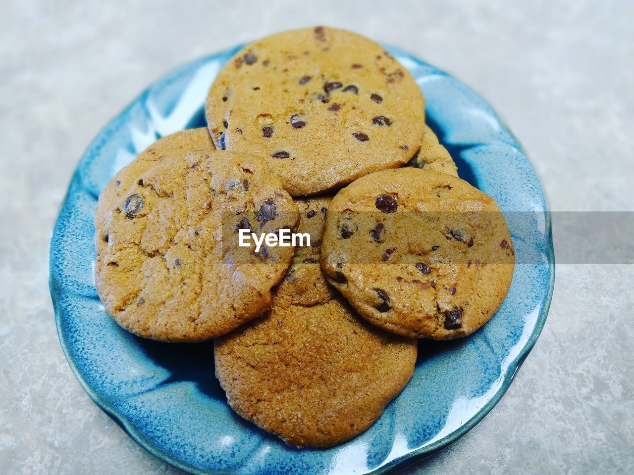 close-up of cookies in plate
