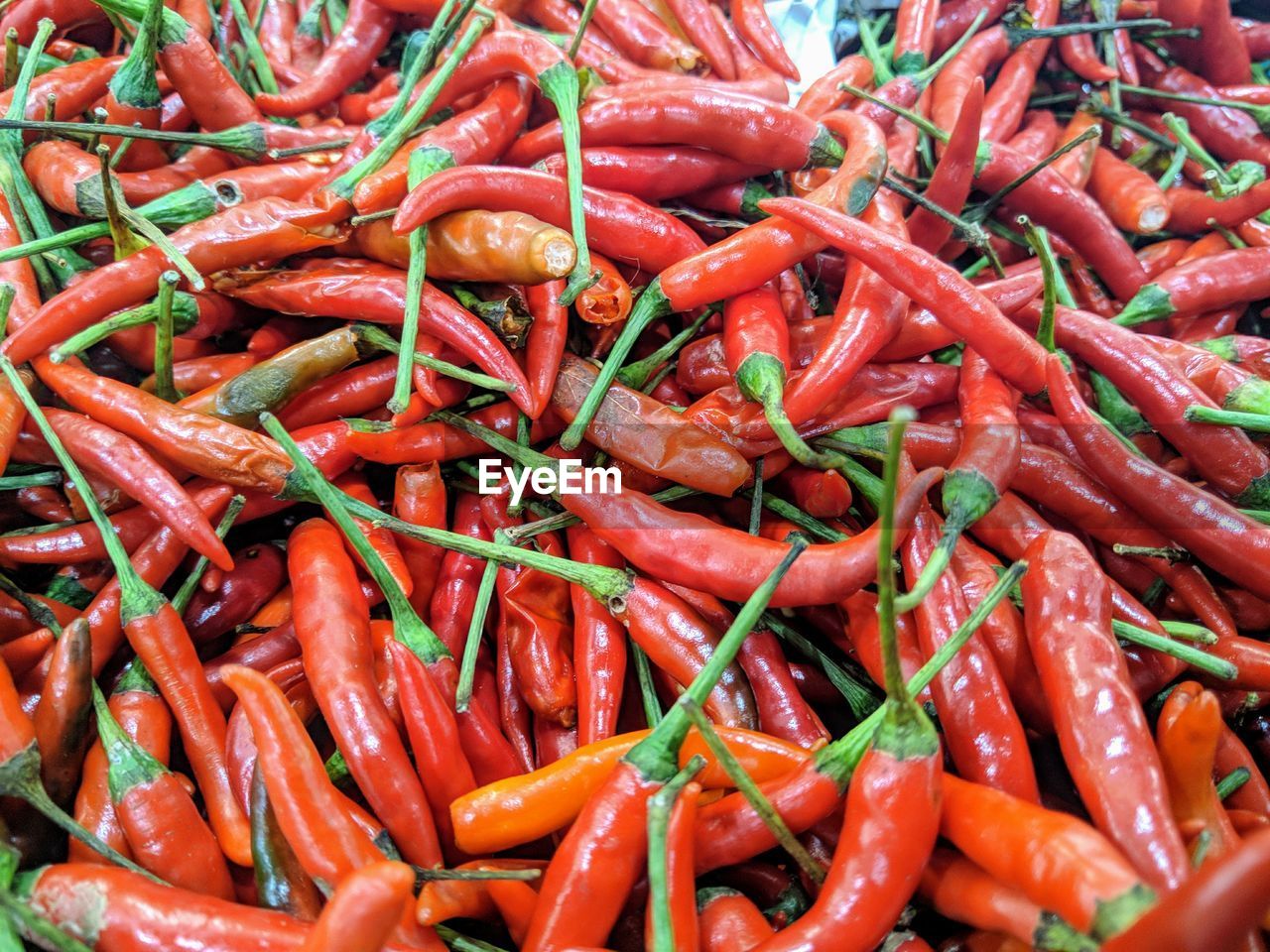 FULL FRAME SHOT OF RED CHILI PEPPERS IN MARKET