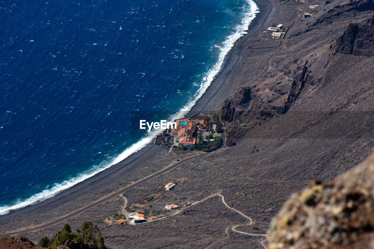 High angle view of people on beach