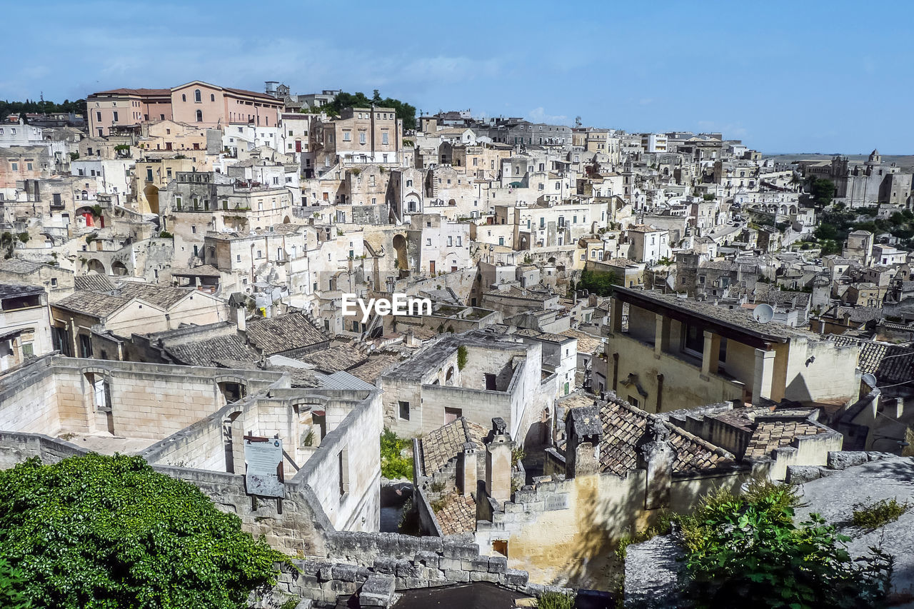 Aerial view of the historic center of matera