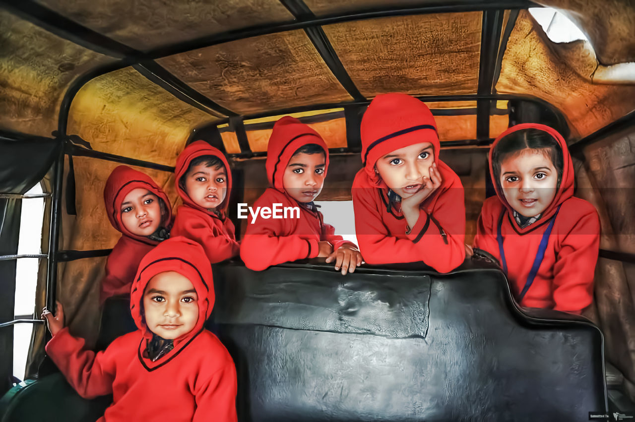 Portrait of a smiling young school kids