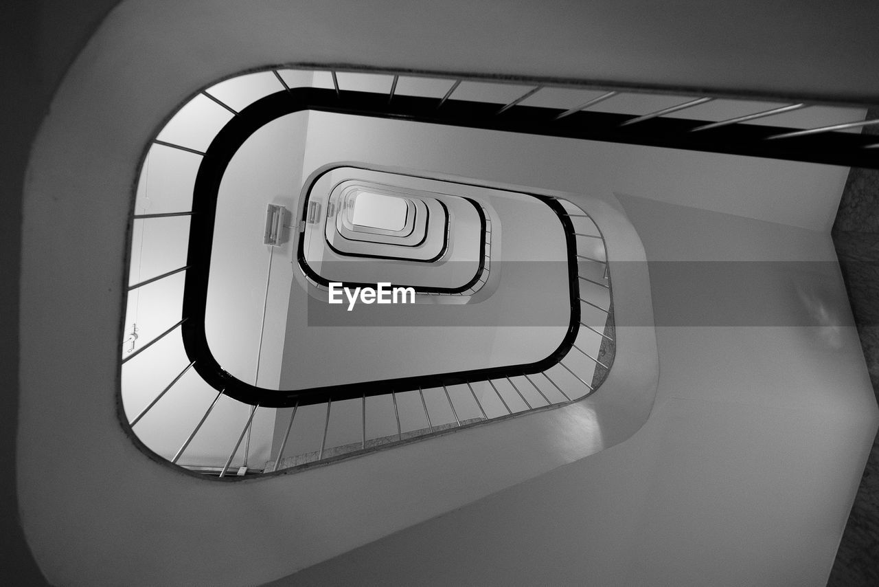 HIGH ANGLE VIEW OF SPIRAL STEPS