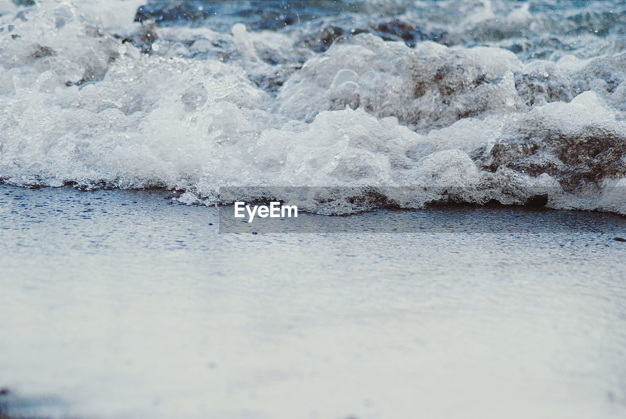 View of frozen beach