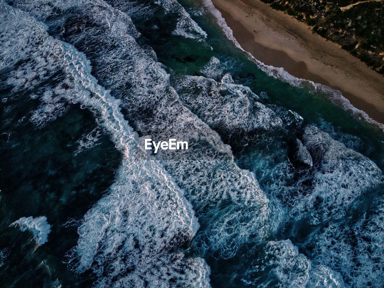 High angle view of stream