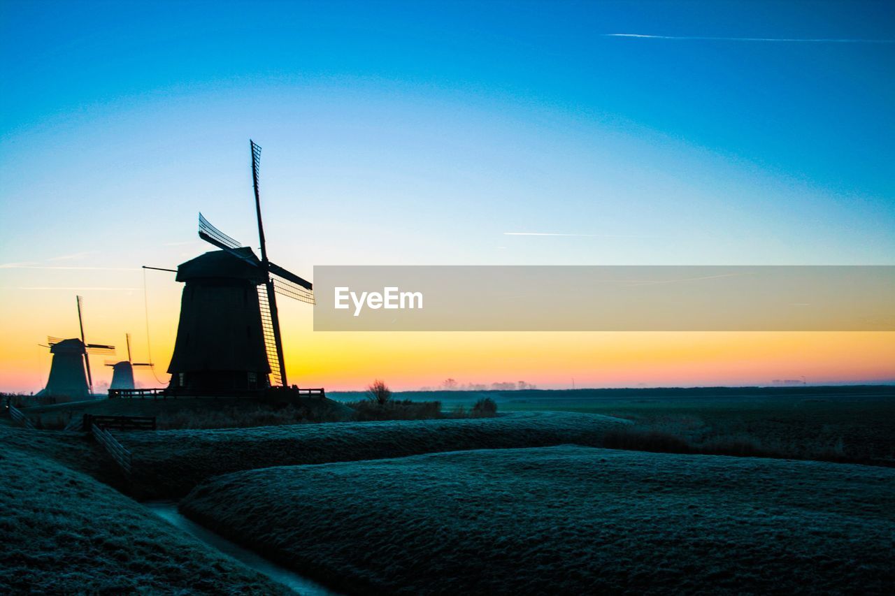 Morning glory with dutch windmills