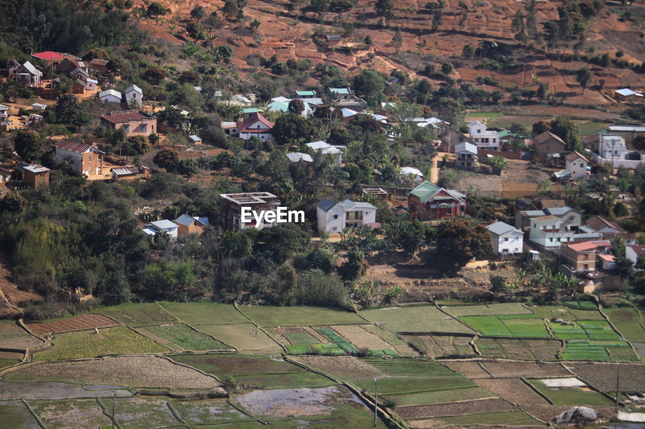 High angle view of townscape