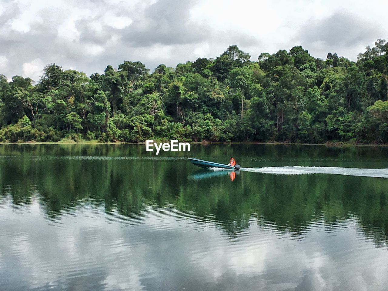 SCENIC VIEW OF LAKE AGAINST TREES