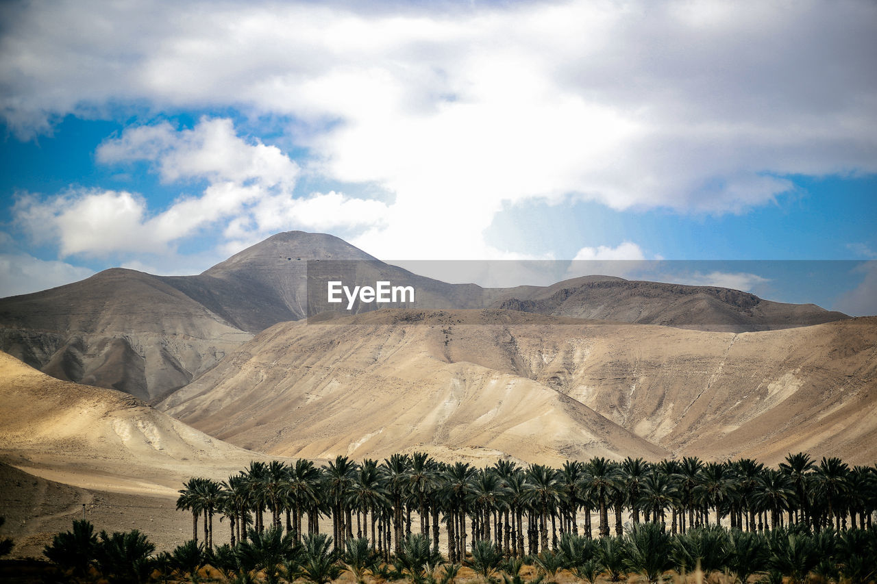 Scenic view of landscape and mountains against sky