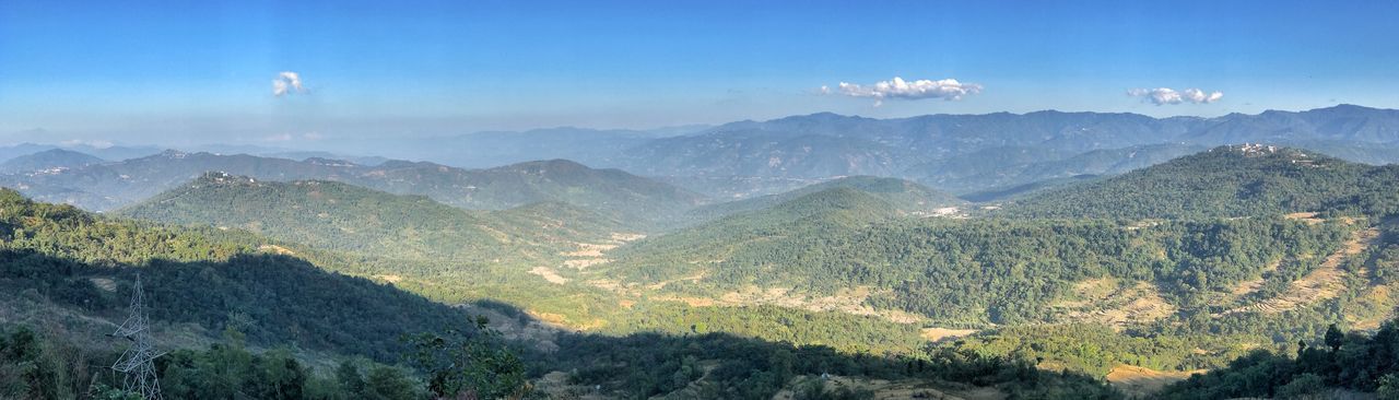 PANORAMIC SHOT OF MOUNTAINS AGAINST SKY