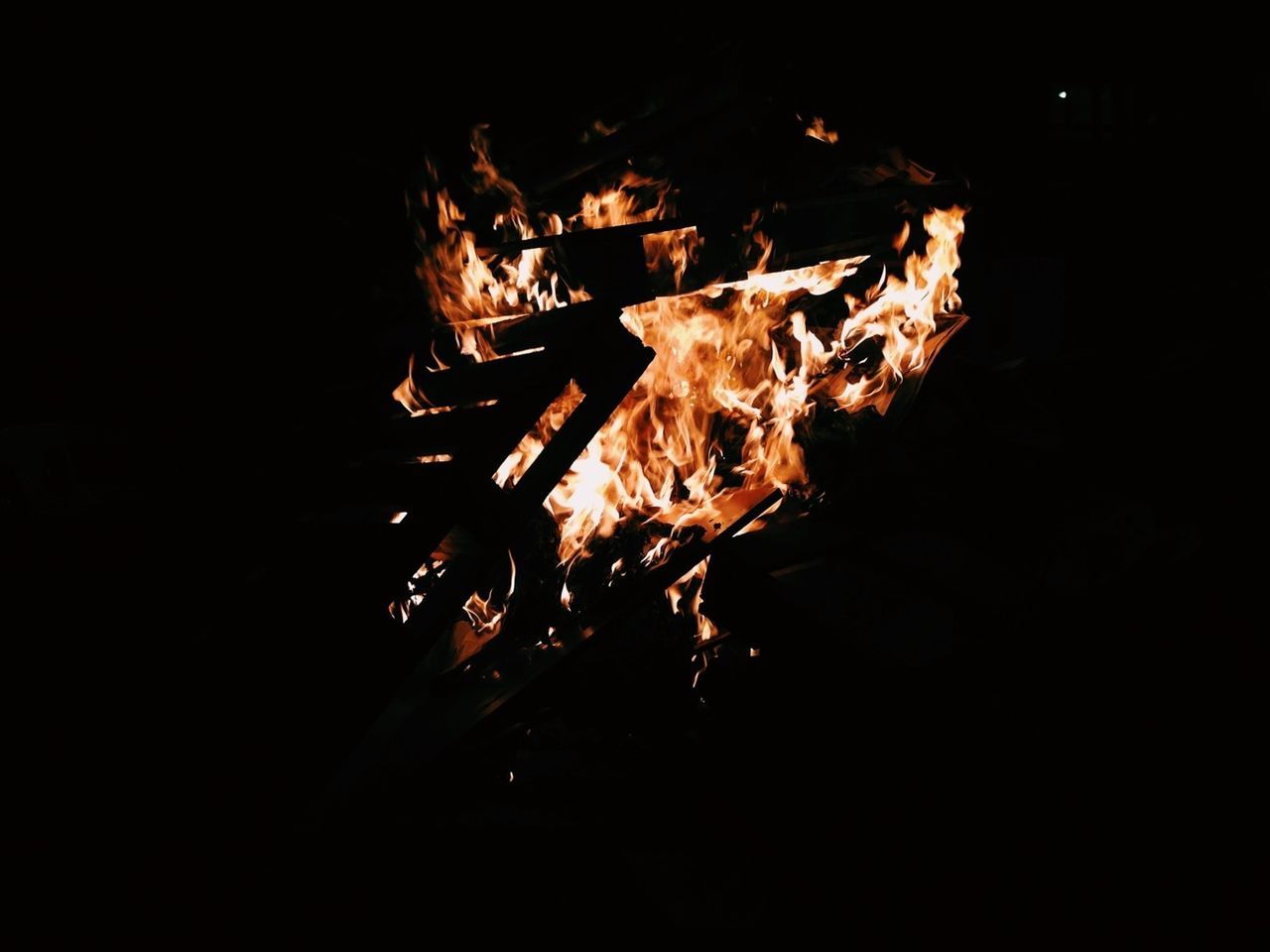 Close-up of fire burning