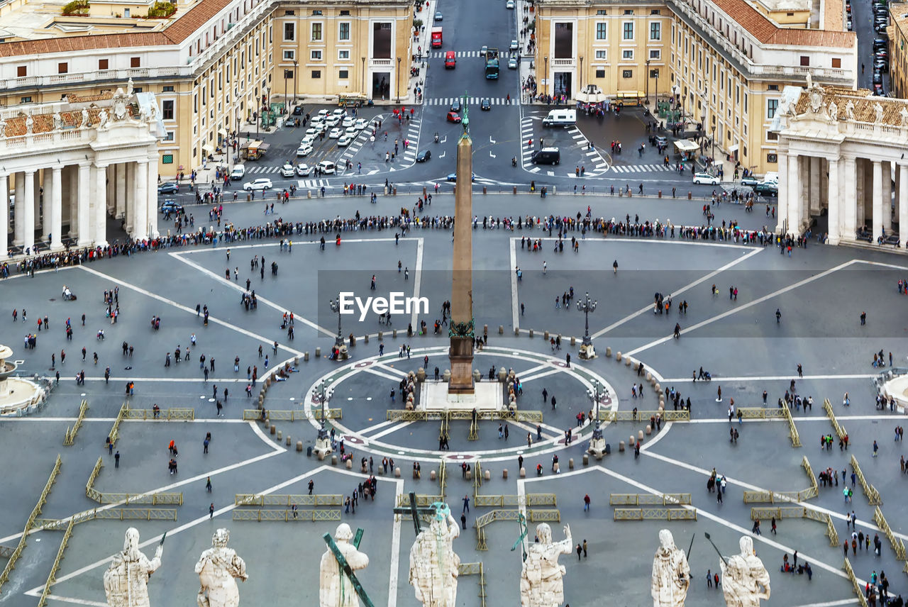 Aerial view of st. peter square from the dome of st. peter basilica, vatican