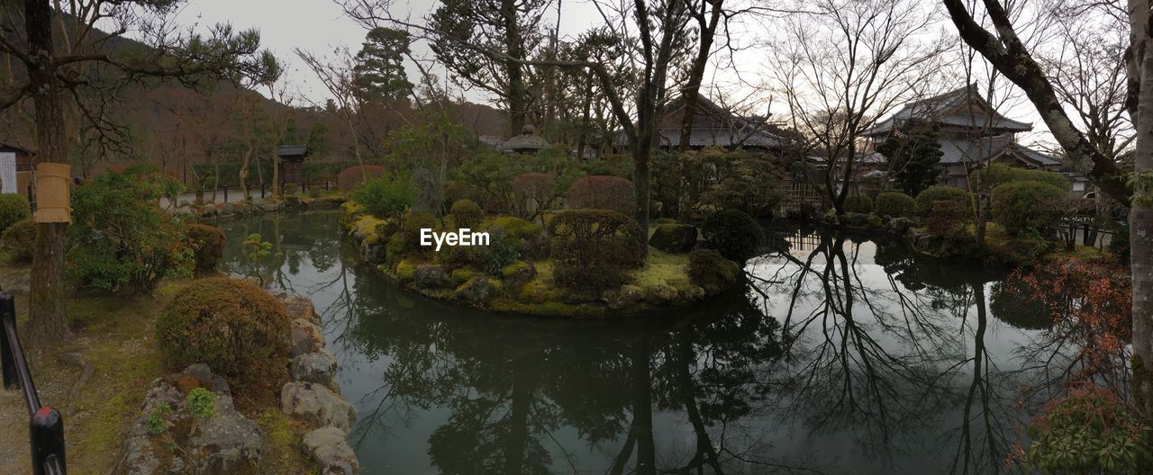 LAKE BY TREES AGAINST SKY