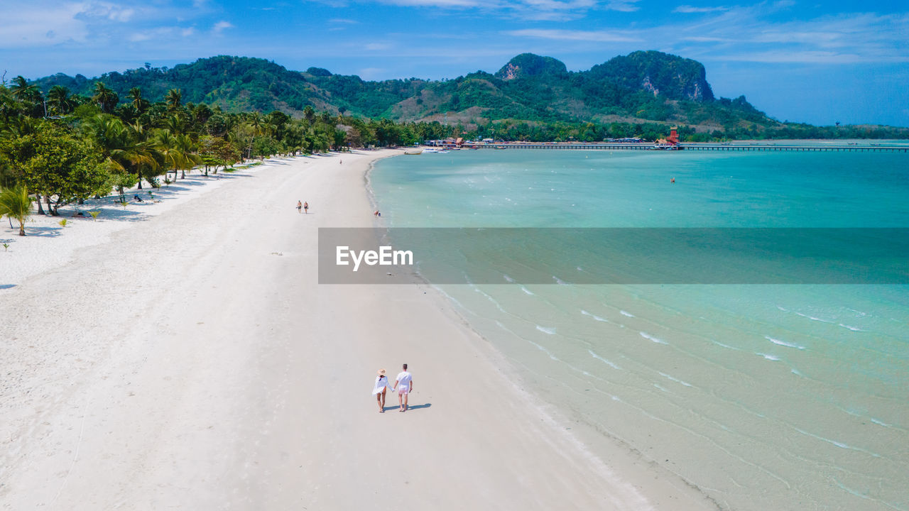 high angle view of beach against sky