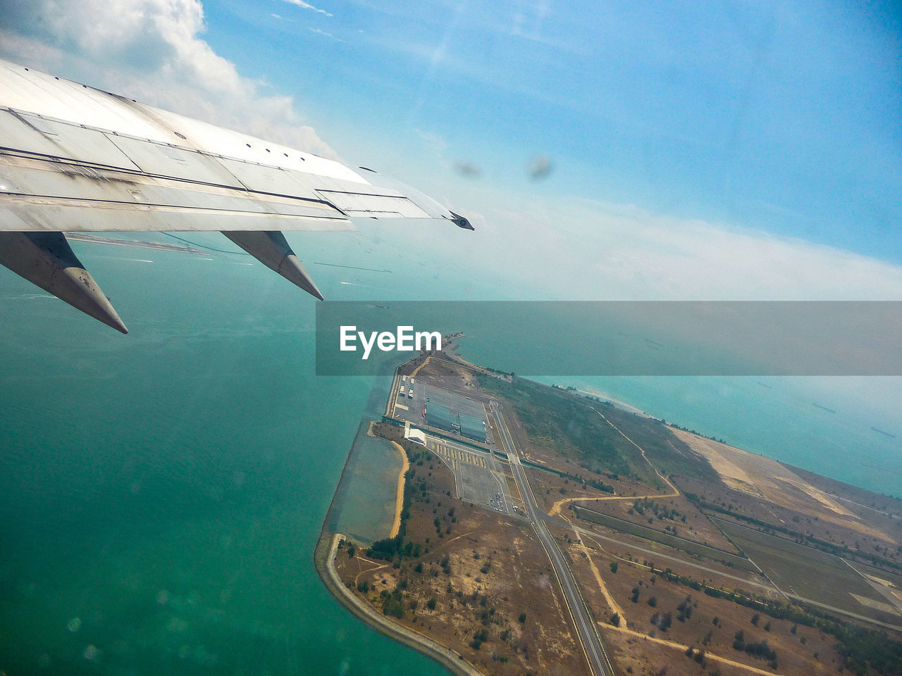 Aerial view of sea against sky