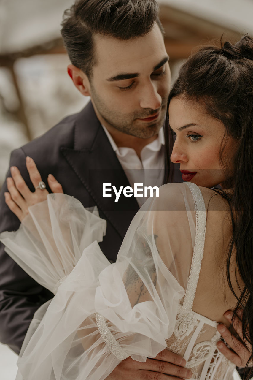 Young couple kissing
