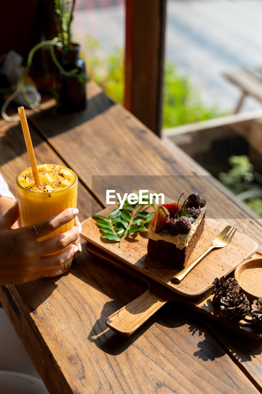 Close-up of food on table