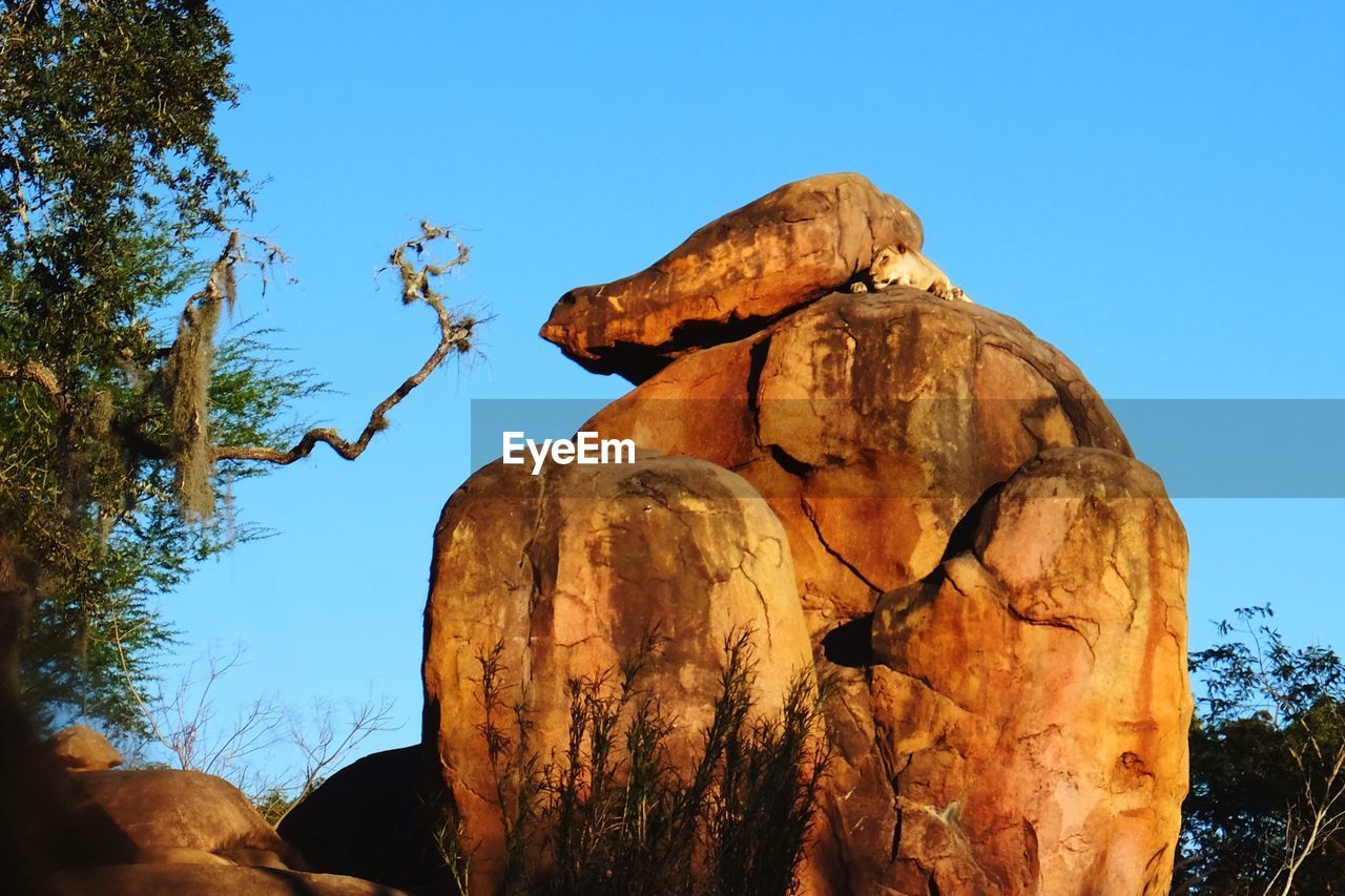 LOW ANGLE VIEW OF ROCK FORMATION AGAINST SKY