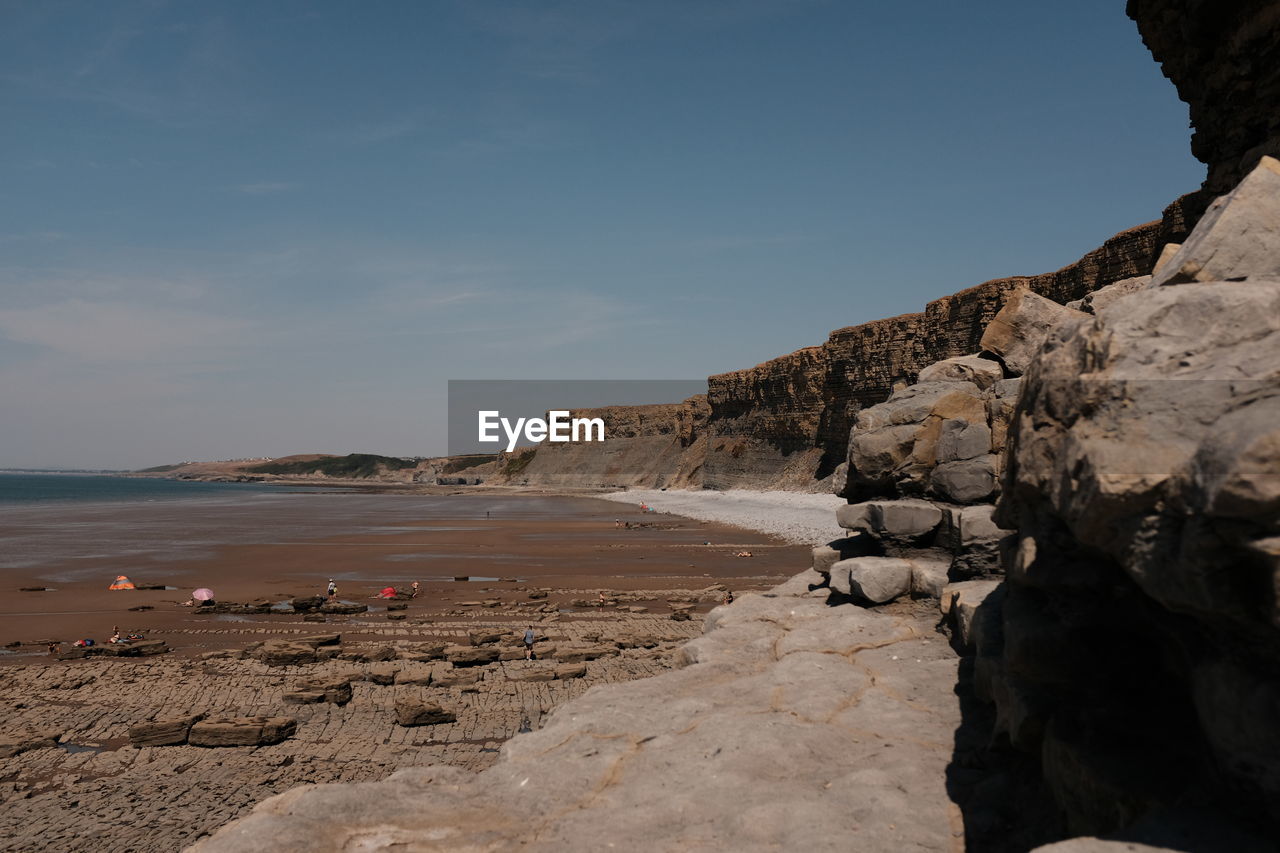 Scenic view of beach against sky