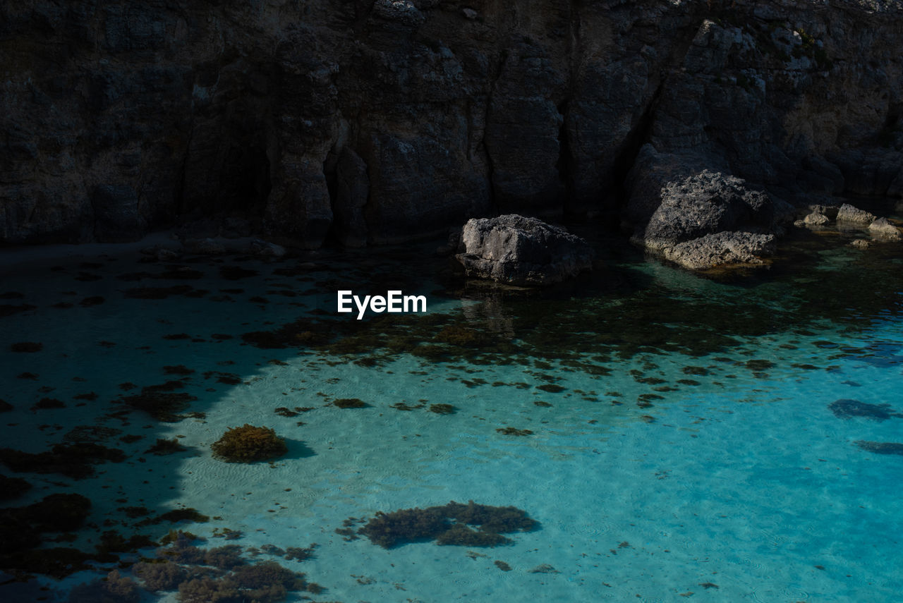 Rock formations in sea