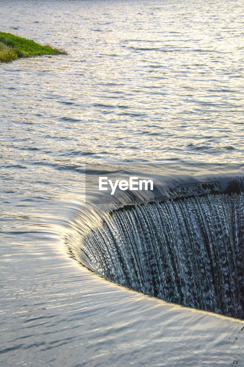 High angle view of waterfall