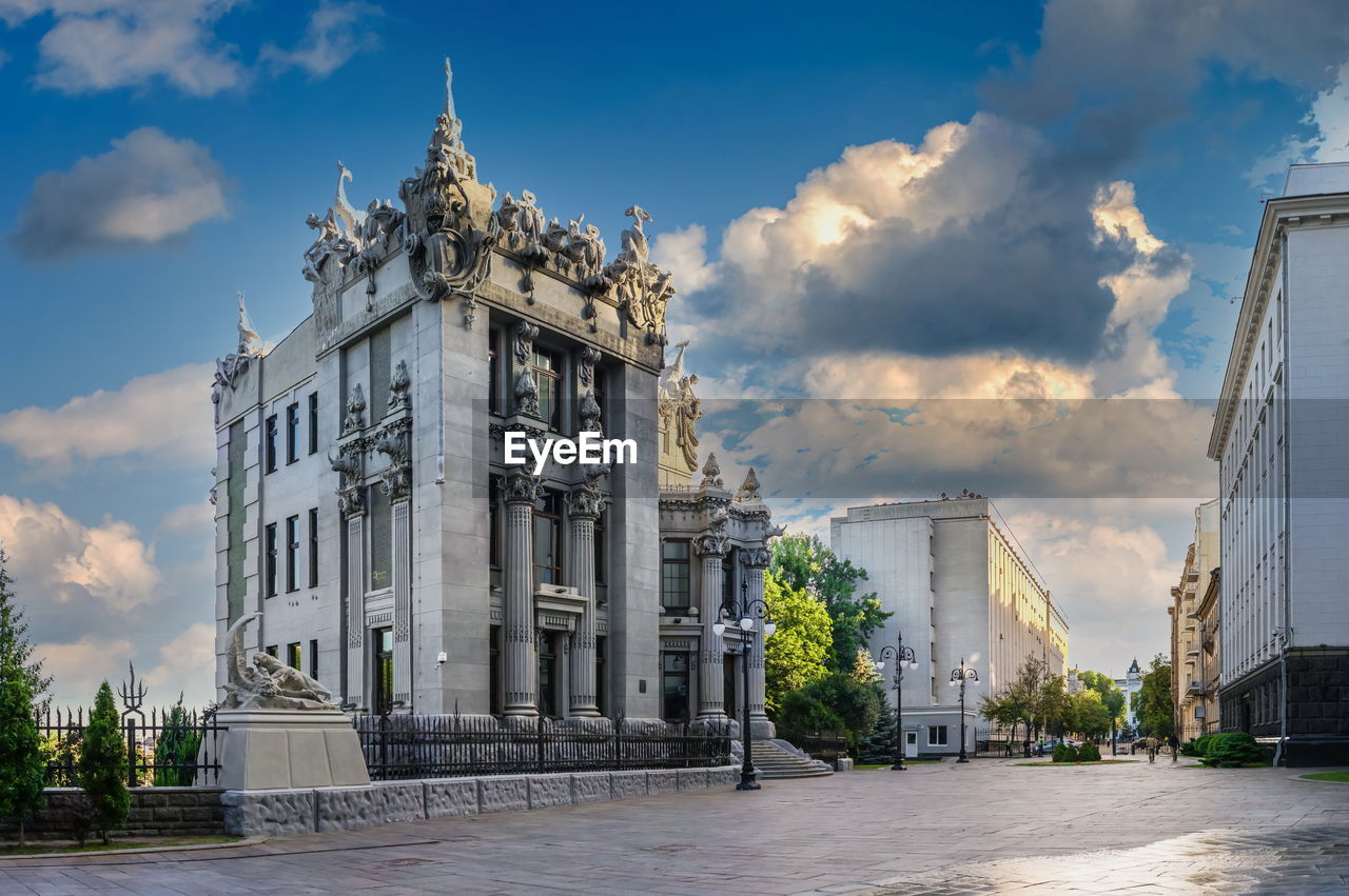 House with chimaeras or horodecki house in kyiv, ukraine, on a sunny summer morning