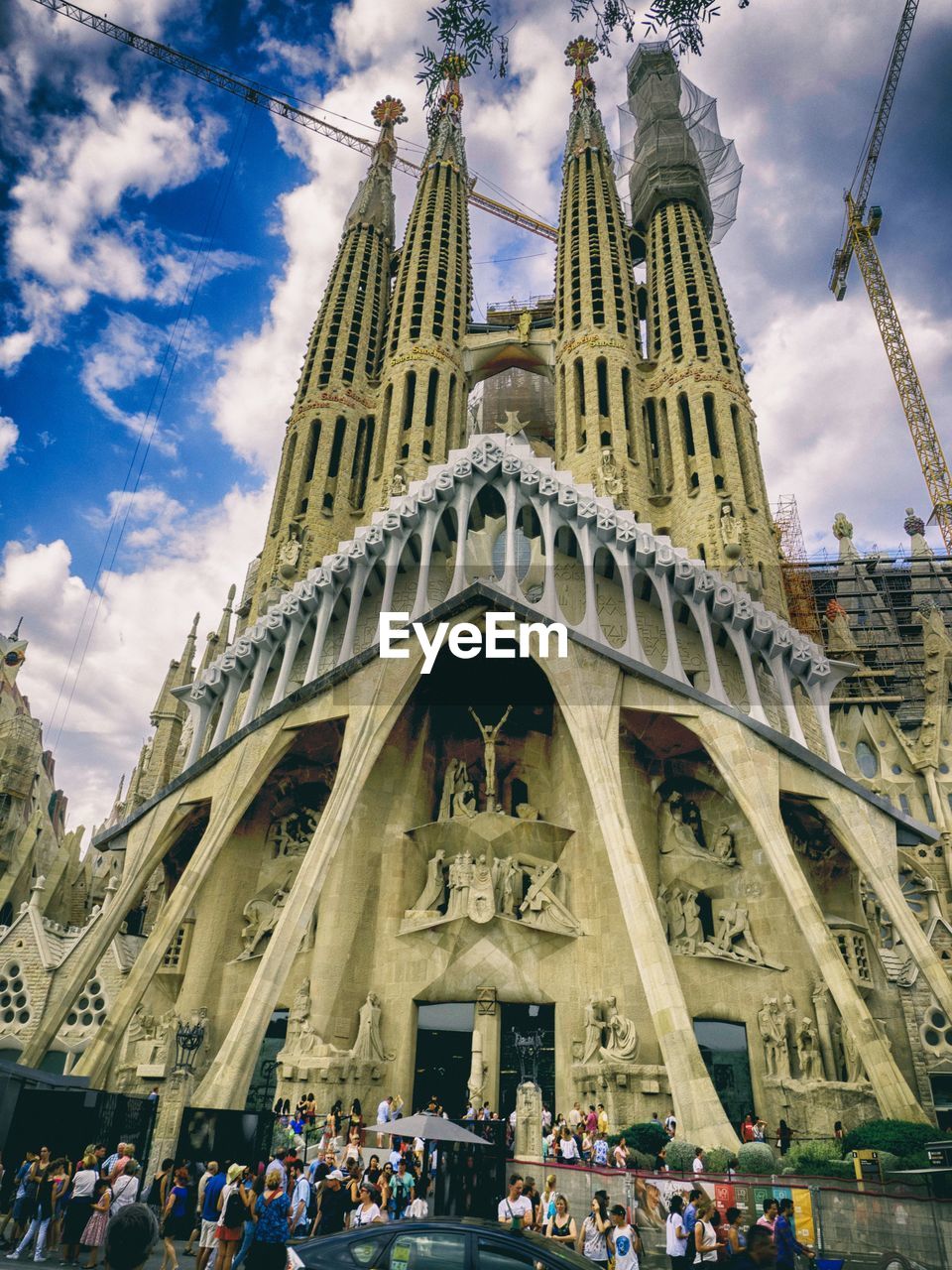 People at of sagrada familia in city