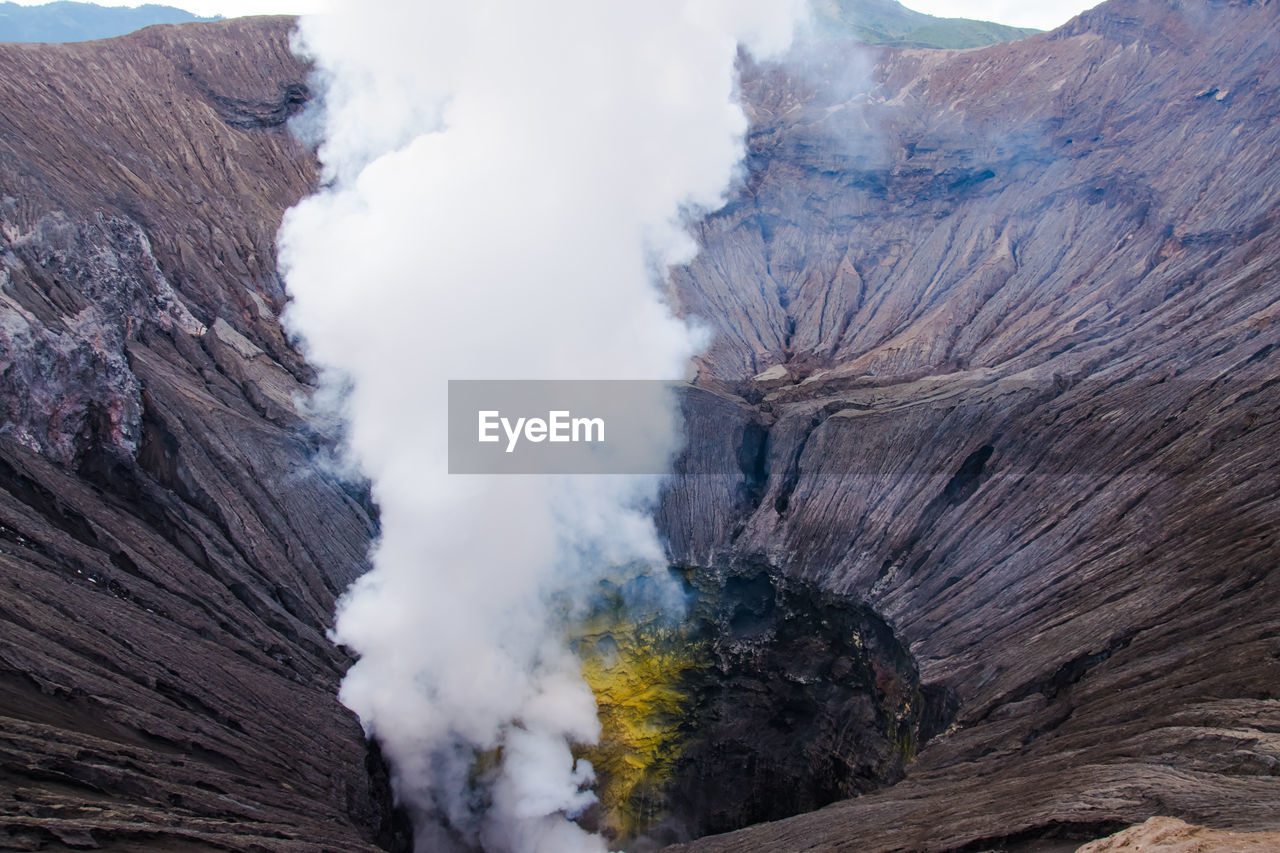 SMOKE EMITTING FROM VOLCANIC LAND