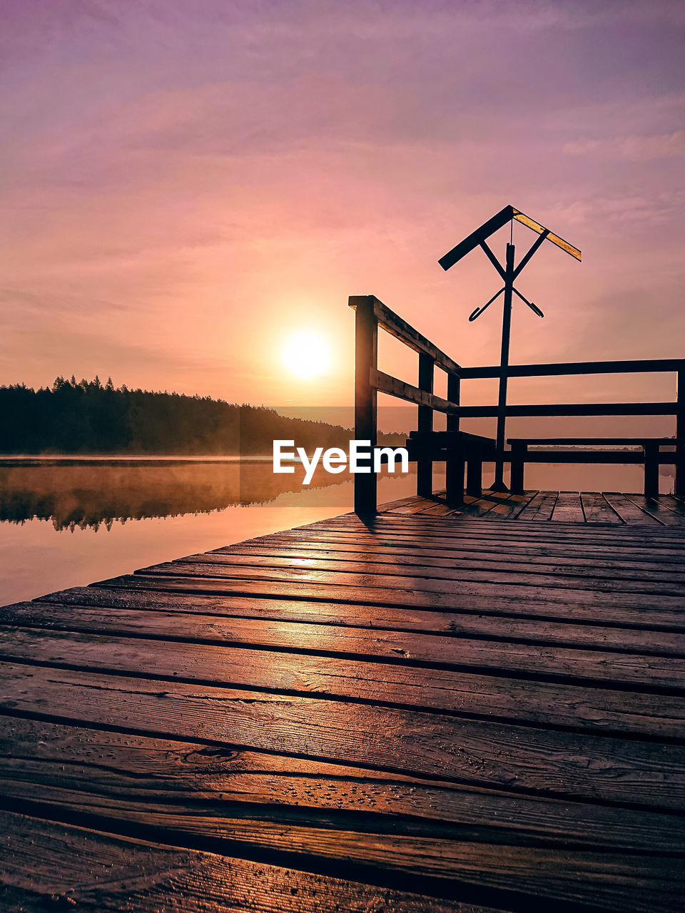 Scenic view of silhouette land against sky during sunset