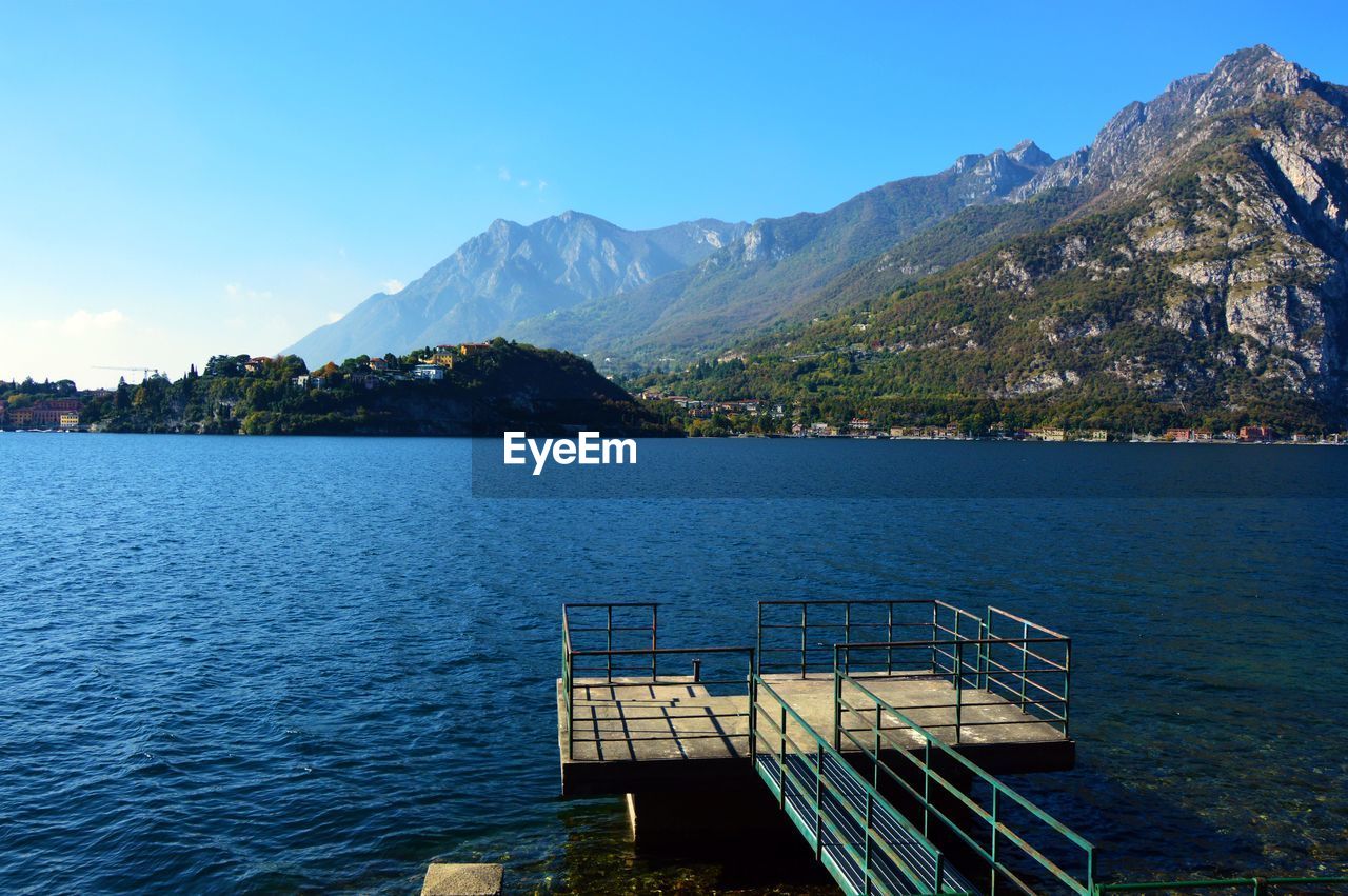 Scenic view of lake against clear sky