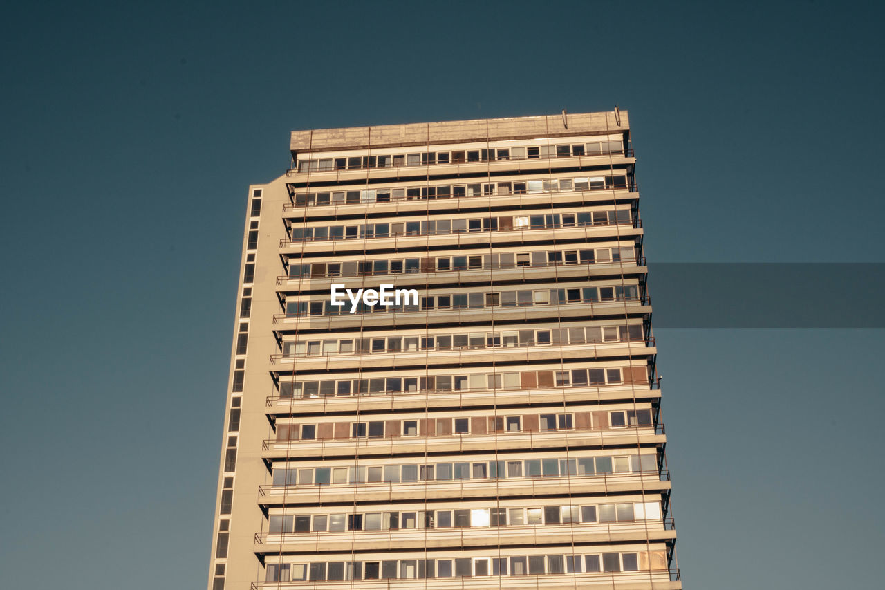 Low angle view of building against clear sky