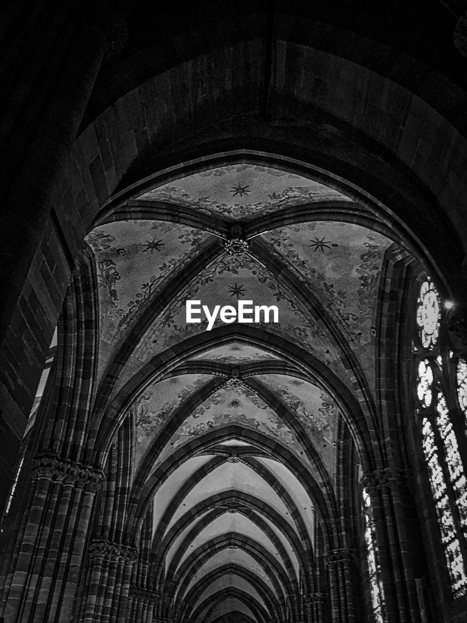 Low angle view of ceiling in cathedral