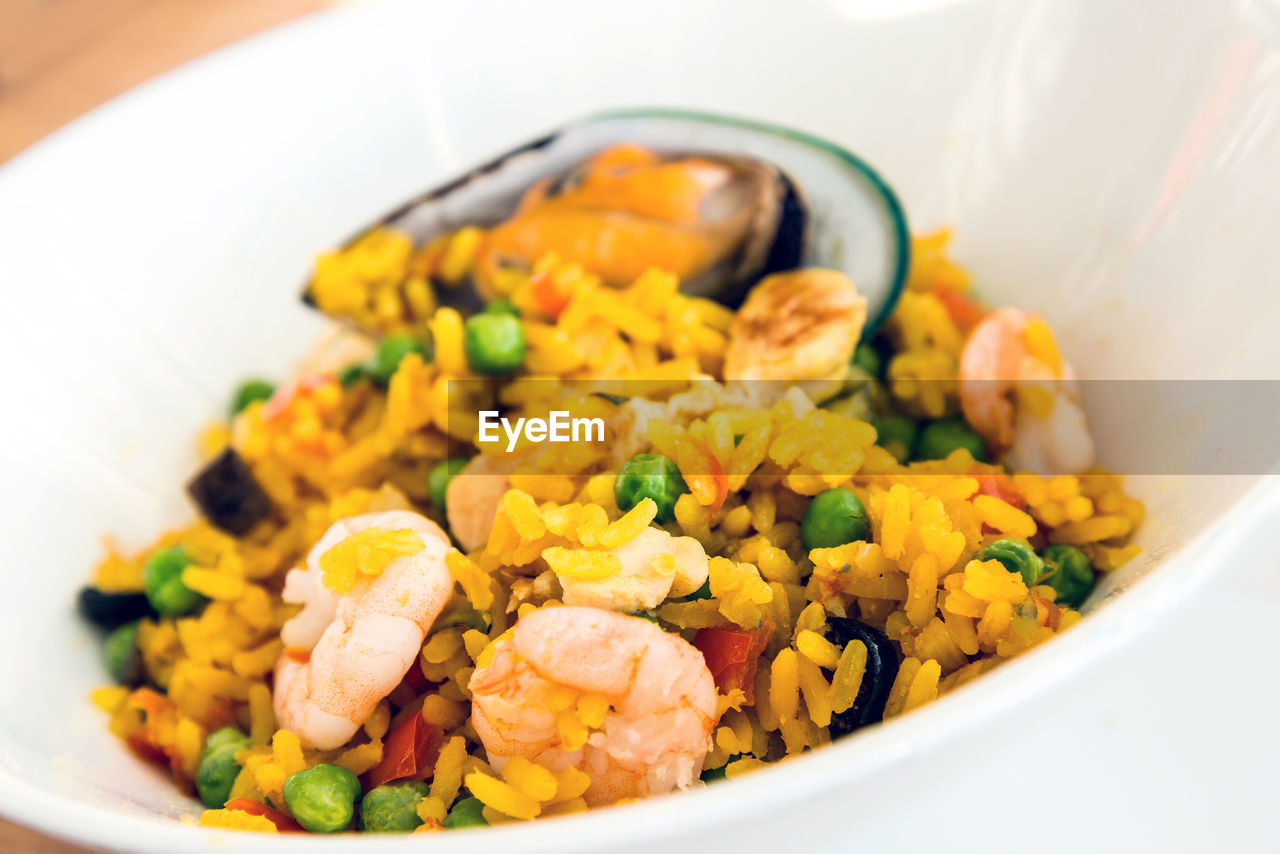 Close-up of food in plate on table