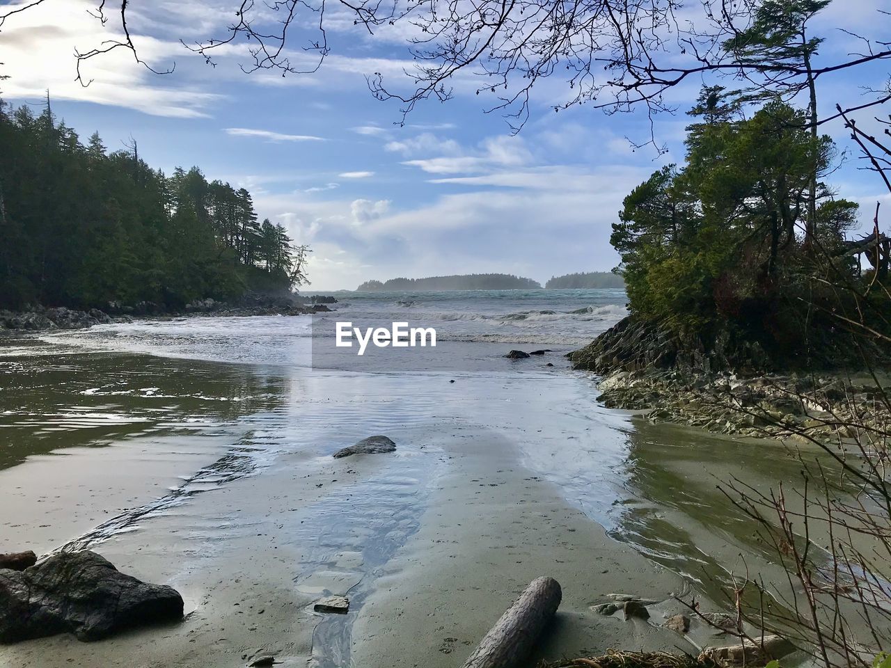 SCENIC VIEW OF SHORE AGAINST SKY
