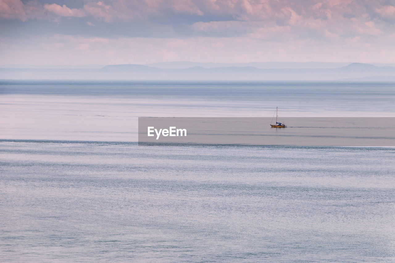 Small sailboat on the sea