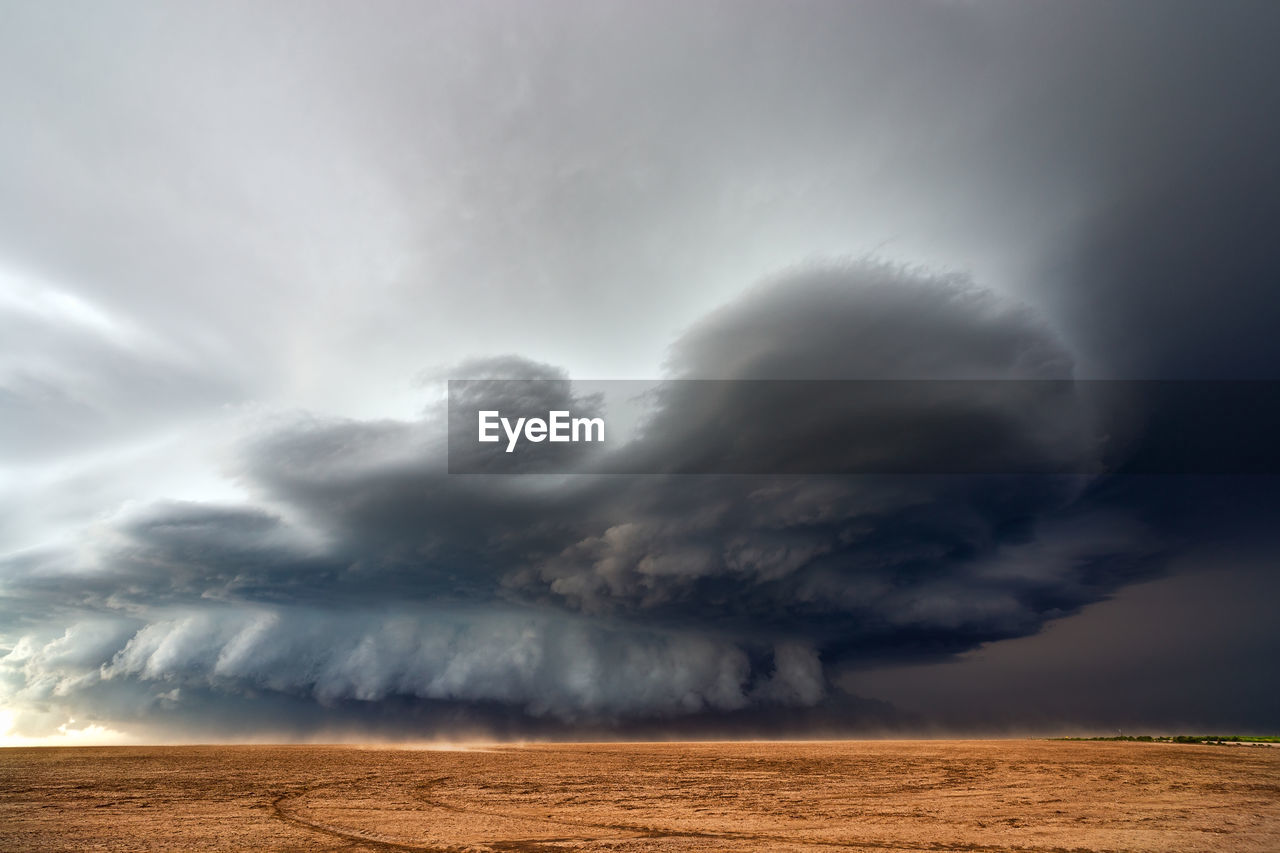 Storm clouds over land