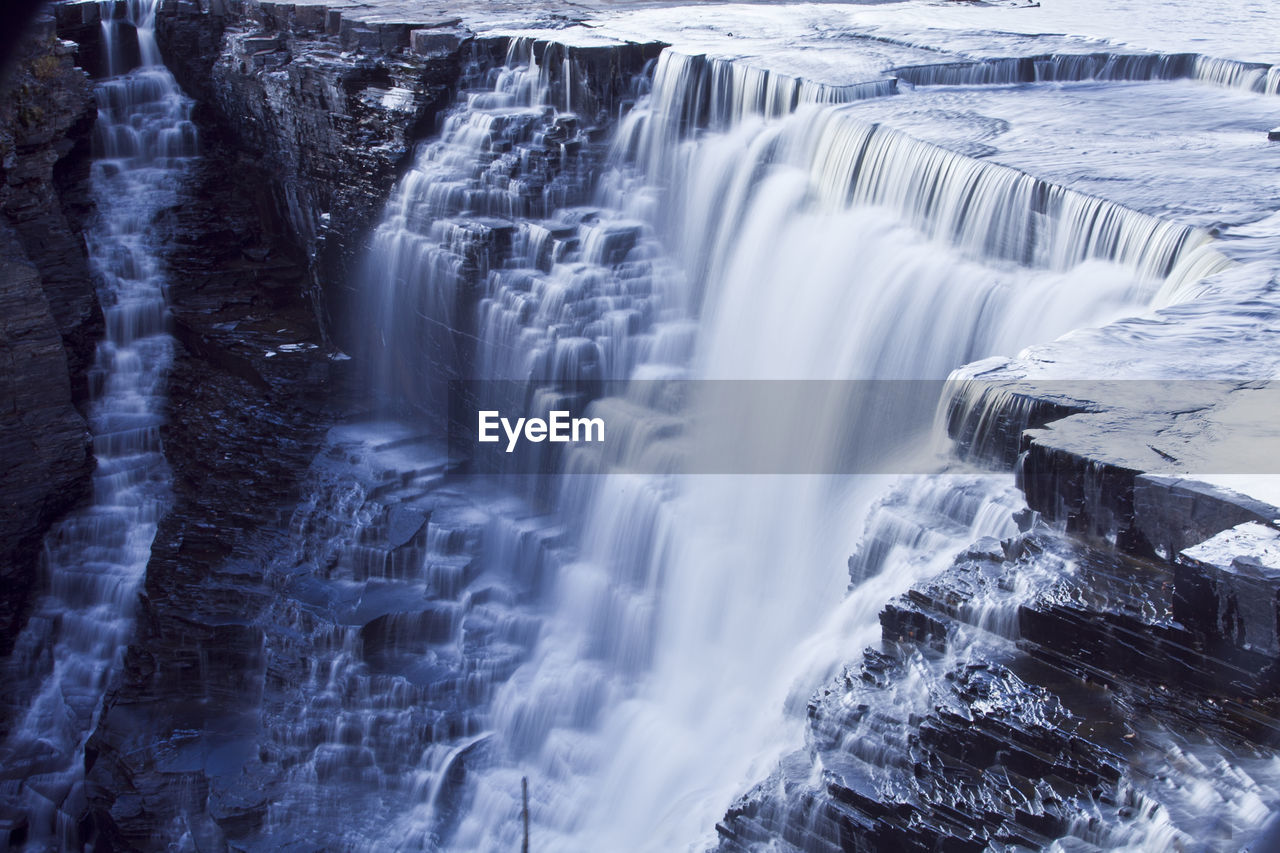 Scenic view of waterfall